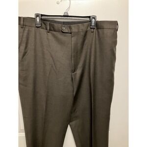 Men's Zignone Linea Luxe Brown Wool Dress Trouser Pants Sz 40 Made in Italy‎
